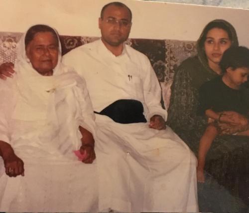 Zainab Suleman, Haji Firoz Suleman and Hajiani Samina Suleman returned from Hajj (1998)